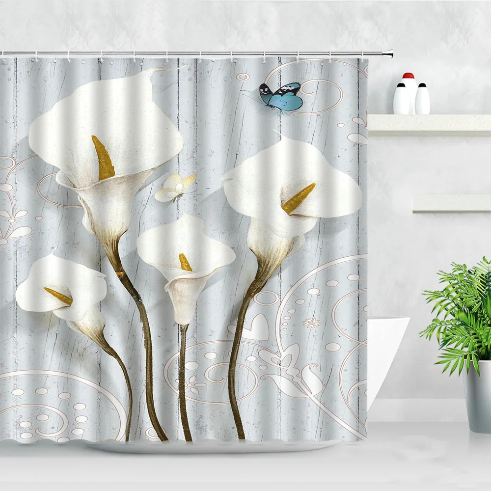 Relief Flowers Shower Curtain White Flower Butterfly Style Pattern Waterproof Fabric with Hook Bathroom Bath Curtains Decor
Relief Flowers Shower Curtain White Flower Butterfly Style Pattern Waterproof Fabric with Hook Bathroom Bath Curtains Decor