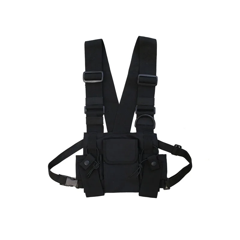 

Adjustable Black Vest Hip Hop Streetwear Functional Tactical Harness Chest Rig Kanye West Waist Pack Chest Bag Fashion Nylon C5