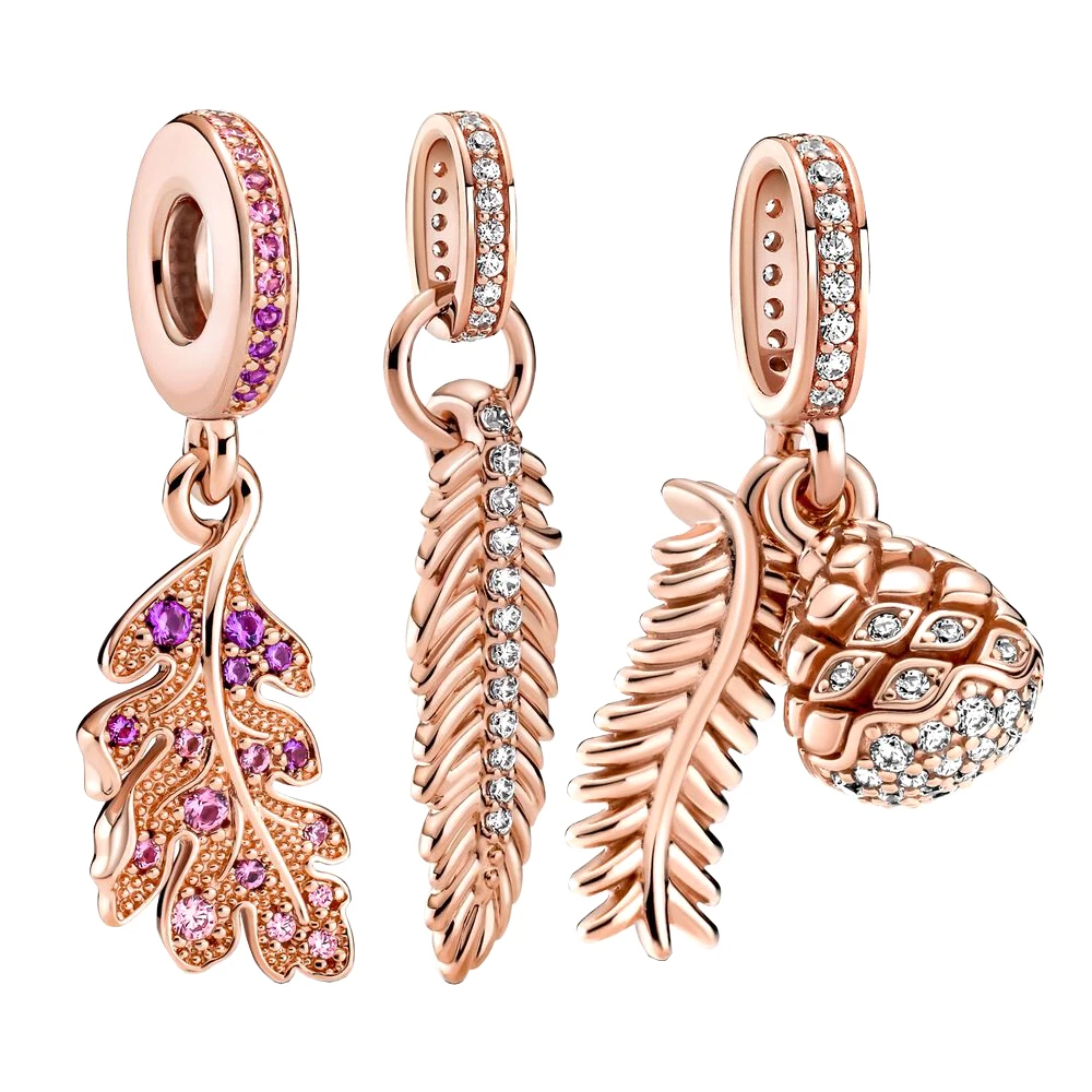 925 Sterling Silver Sparkling Feather Oak Leaf ,Pine Charm with Pendants fit Pandora Bracelet DIY Jewelry for Women Gift
925 Sterling Silver Sparkling Feather Oak Leaf ,Pine Charm with Pendants fit Pandora Bracelet DIY Jewelry for Women Gift