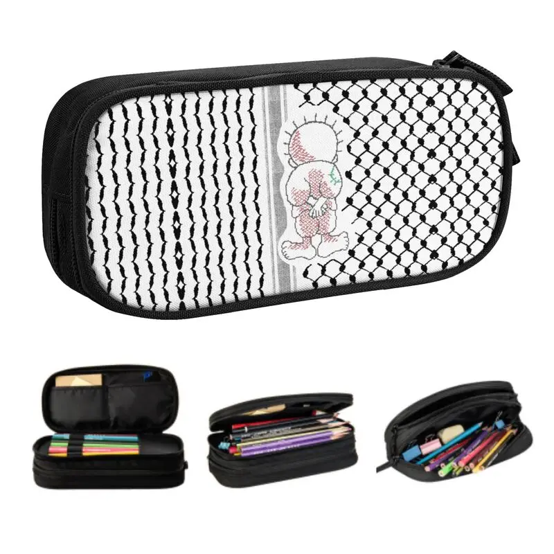 Palestinian Handalah Palestine Kufiya Pencil Cases Girl Boy Large Capacity Tatreez Embroidery Pencil Bag School Accessories
Palestinian Handalah Palestine Kufiya Pencil Cases Girl Boy Large Capacity Tatreez Embroidery Pencil Bag School Accessories