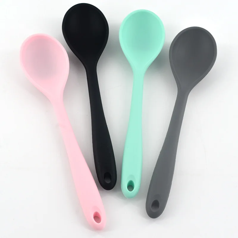 

1Pcs Ladle Soup Spoons For Household Cooking Utensils Kitchen Accessories Stirring Spoon Silicone Multi Purpose 4Colors