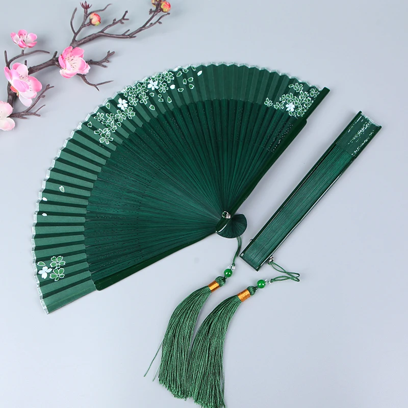 

Portable Summer Folding Fan Chinese Classical Aya Silk Hand Abanico Hanfu Cheongsam Decorative Handheld Ventilador Craft Gift