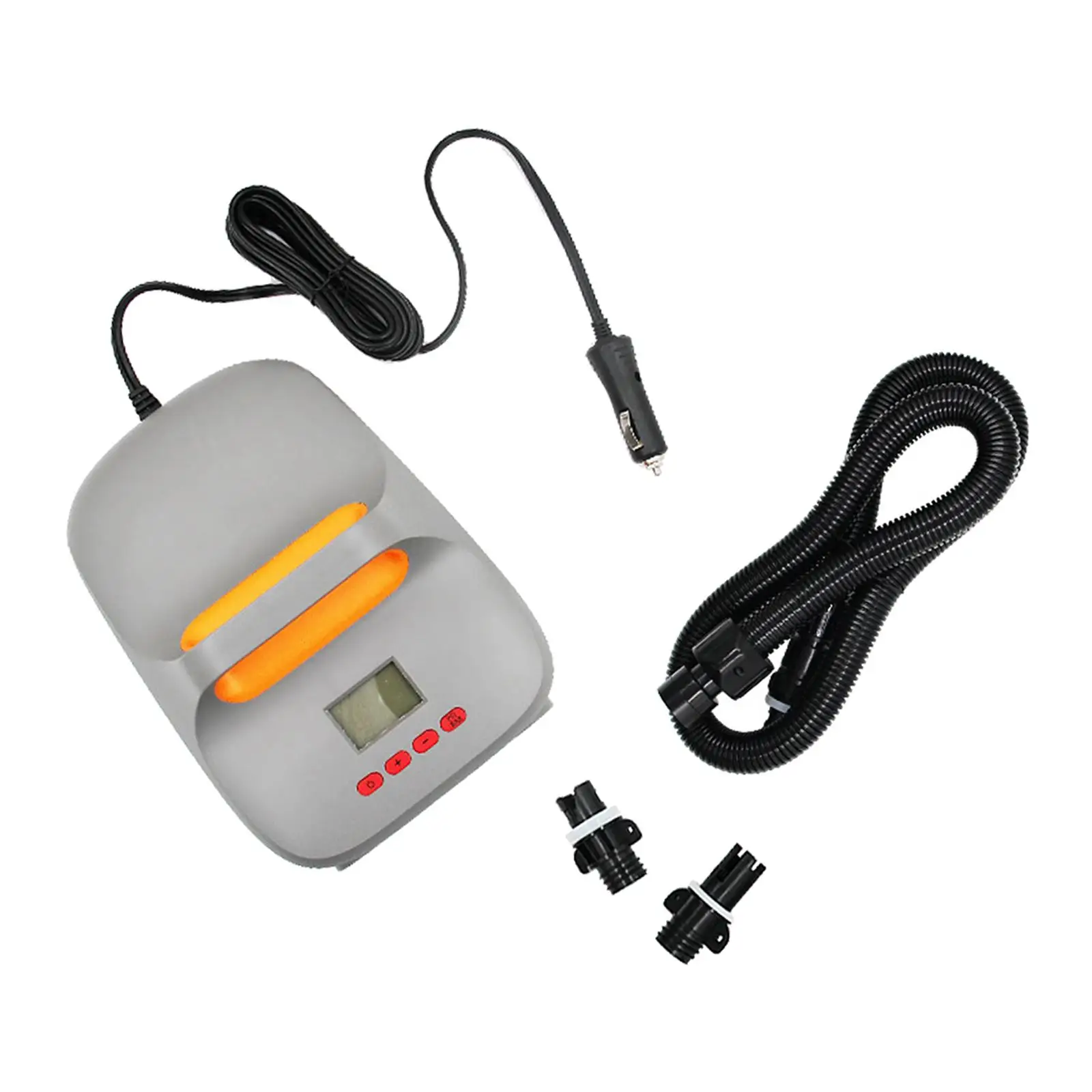 High Pressure Pump 20PSI Inflation Inflator LCD Display 3 Nozzles Car for Paddle Board Air Boat Kayak Airbed Boat
High Pressure Pump 20PSI Inflation Inflator LCD Display 3 Nozzles Car for Paddle Board Air Boat Kayak Airbed Boat