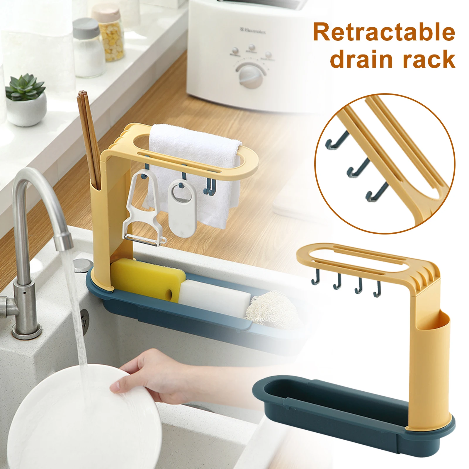 Retractable Sink Storage Rack Adjustable Sponge Soap Rack Retractable Sink Rack For Household Kitchens 
Retractable Sink Storage Rack Adjustable Sponge Soap Rack Retractable Sink Rack For Household Kitchens