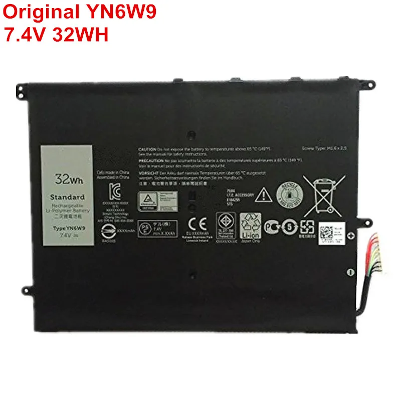 7,4 в 32 Вт/ч новый оригинальный YN6W9 Аккумулятор для ноутбука Dell Tablet Bateria 4Cell Высокое качество 1 год гарантии
7,4 в 32 Вт/ч новый оригинальный YN6W9 Аккумулятор для ноутбука Dell Tablet Bateria 4Cell Высокое качество 1 год гарантии