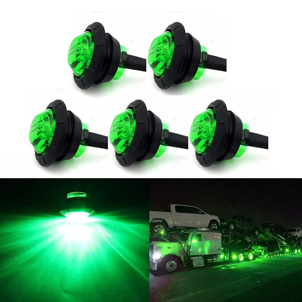 5PCS Green 12V 3/4 Inch Round Marker Light LED Truck Trailer Ship Side Light Waterproof IP67 Side Marker Lights Lamp
5PCS Green 12V 3/4 Inch Round Marker Light LED Truck Trailer Ship Side Light Waterproof IP67 Side Marker Lights Lamp