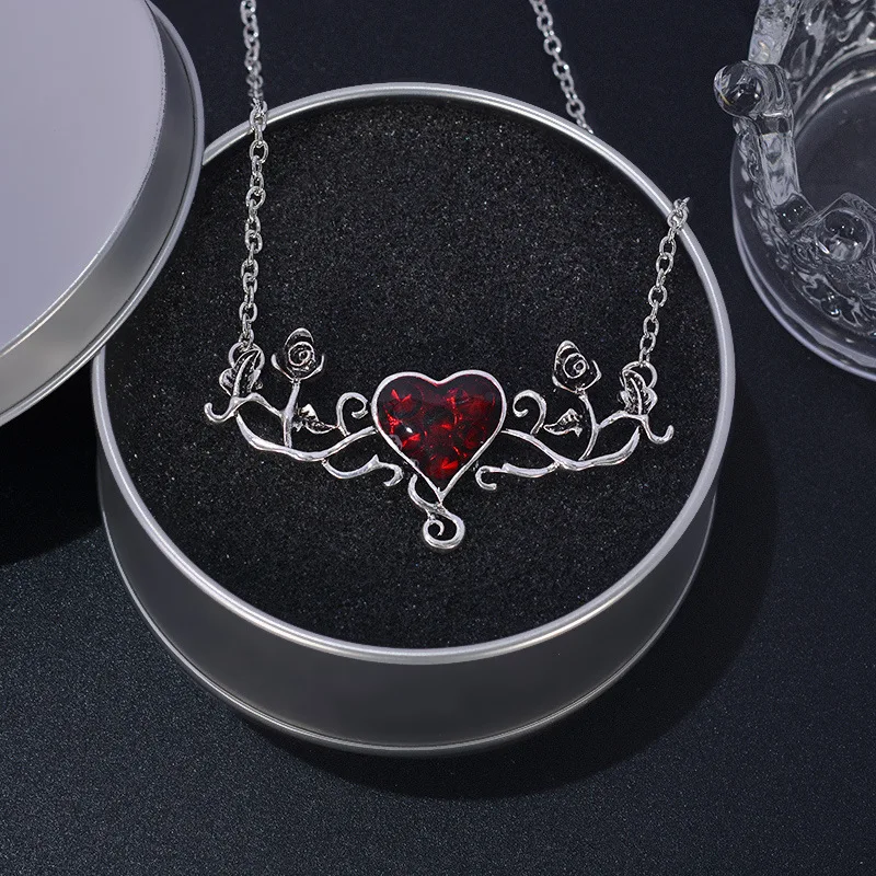 Gothic Punk Creative Oil Drip Red Necklaces for Women Vintage Dark Rose Personality Antique Silver Party Jewelry Accessories
Gothic Punk Creative Oil Drip Red Necklaces for Women Vintage Dark Rose Personality Antique Silver Party Jewelry Accessories