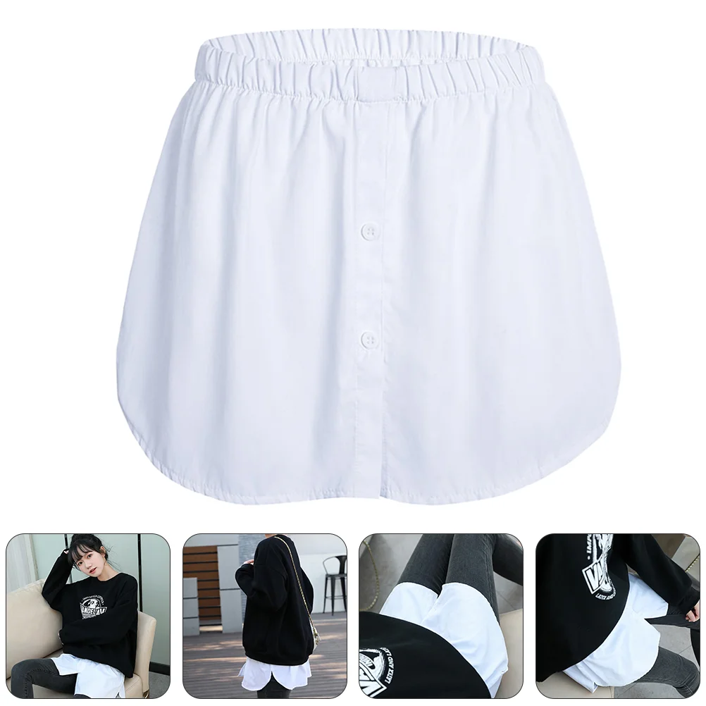 Lower Sweep Shirt Hemline Fake Bottoming Dress White Mini Skirts Women Ladies Half Length
Lower Sweep Shirt Hemline Fake Bottoming Dress White Mini Skirts Women Ladies Half Length