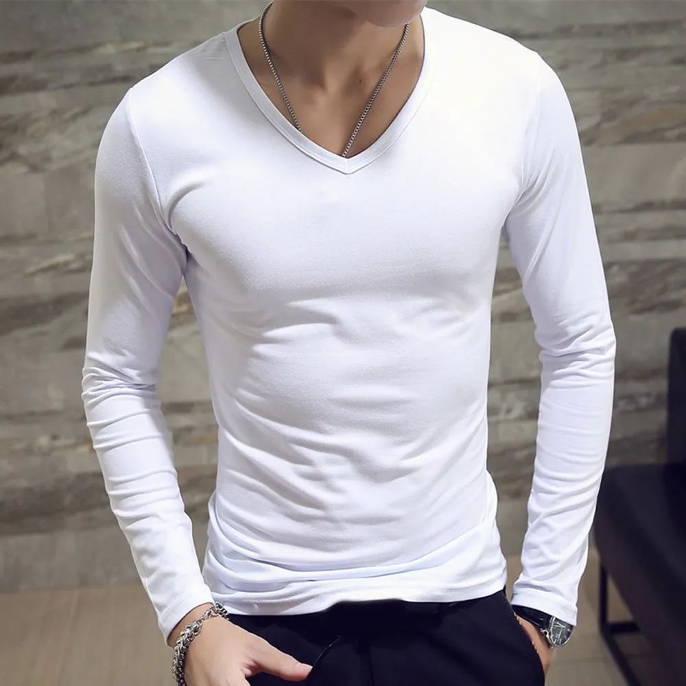 Mens Slim Fit T-shirt Pullover V-Neck Blouse Casual Fashion Long Sleeve Tops Winter Warm Clothes Male Sleepware Bottom Man Ware
Mens Slim Fit T-shirt Pullover V-Neck Blouse Casual Fashion Long Sleeve Tops Winter Warm Clothes Male Sleepware Bottom Man Ware