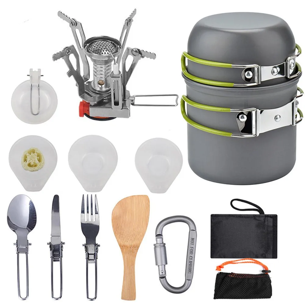 Protable Outdoor Camping Cooking Set Stove 2-3 People Cookware Tableware Picnic Pot Fork Spoon Table Knife Kit For Travel
Protable Outdoor Camping Cooking Set Stove 2-3 People Cookware Tableware Picnic Pot Fork Spoon Table Knife Kit For Travel