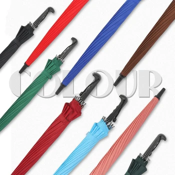 16K Pure Color Rainbow Kids Automatic Open Umbrella Long-handle Straight Golf Umbrellas for Women Men