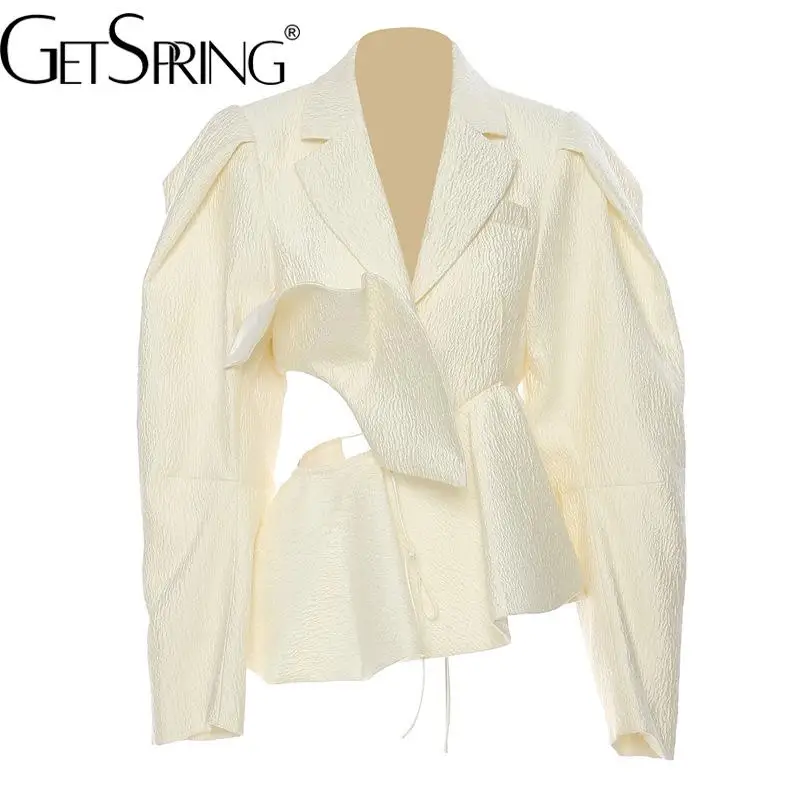 GetSpring Women Coat Texture Drawstring Irregular Retractable Waist Ladies Jacket Hollow Out Lace Up Short Female Top Autumn New
GetSpring Women Coat Texture Drawstring Irregular Retractable Waist Ladies Jacket Hollow Out Lace Up Short Female Top Autumn New