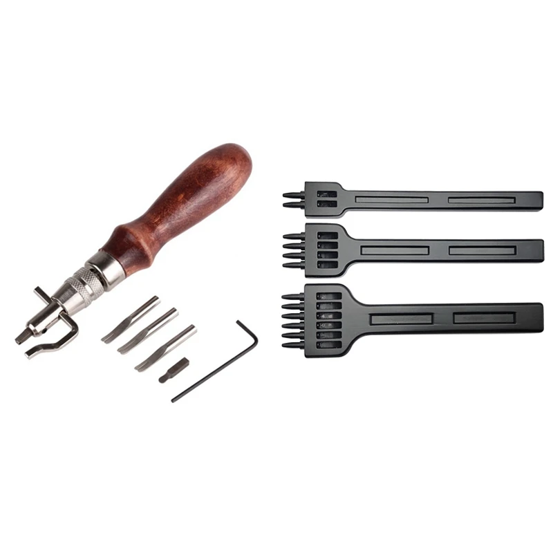 1 Set DIY Leather Tool 4Mm Set Row Punch / Belt Punch & 1 Pcs Adjustable Stitching Groover And Creasing Edge Beveler
1 Set DIY Leather Tool 4Mm Set Row Punch / Belt Punch & 1 Pcs Adjustable Stitching Groover And Creasing Edge Beveler