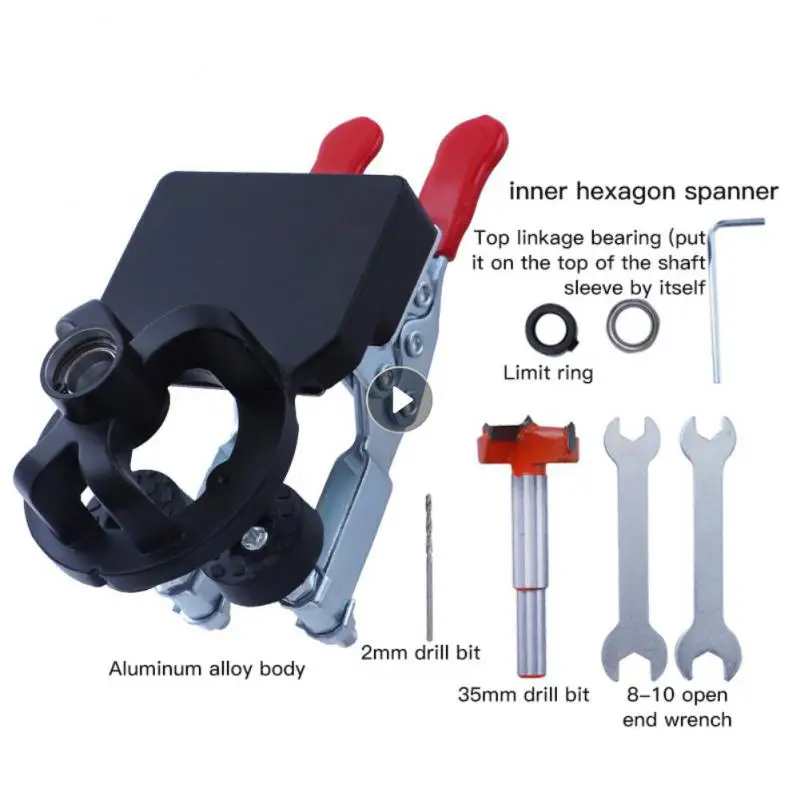 35mm Hinge Hole Device Drilling Guide Locator Cabinet Door Aircraft Hinge Opener Door Cabinets Aluminum Alloy Woodworking Tool
35mm Hinge Hole Device Drilling Guide Locator Cabinet Door Aircraft Hinge Opener Door Cabinets Aluminum Alloy Woodworking Tool