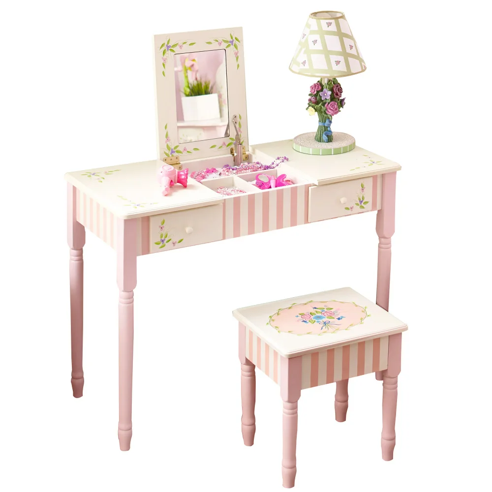Bedroom Wooden Children's Play Table Vanity Set Makeup Desk W/ Stool, Pink/ Cream,Dressing Table, Light Luxury, Bedroom
Bedroom Wooden Children's Play Table Vanity Set Makeup Desk W/ Stool, Pink/ Cream,Dressing Table, Light Luxury, Bedroom