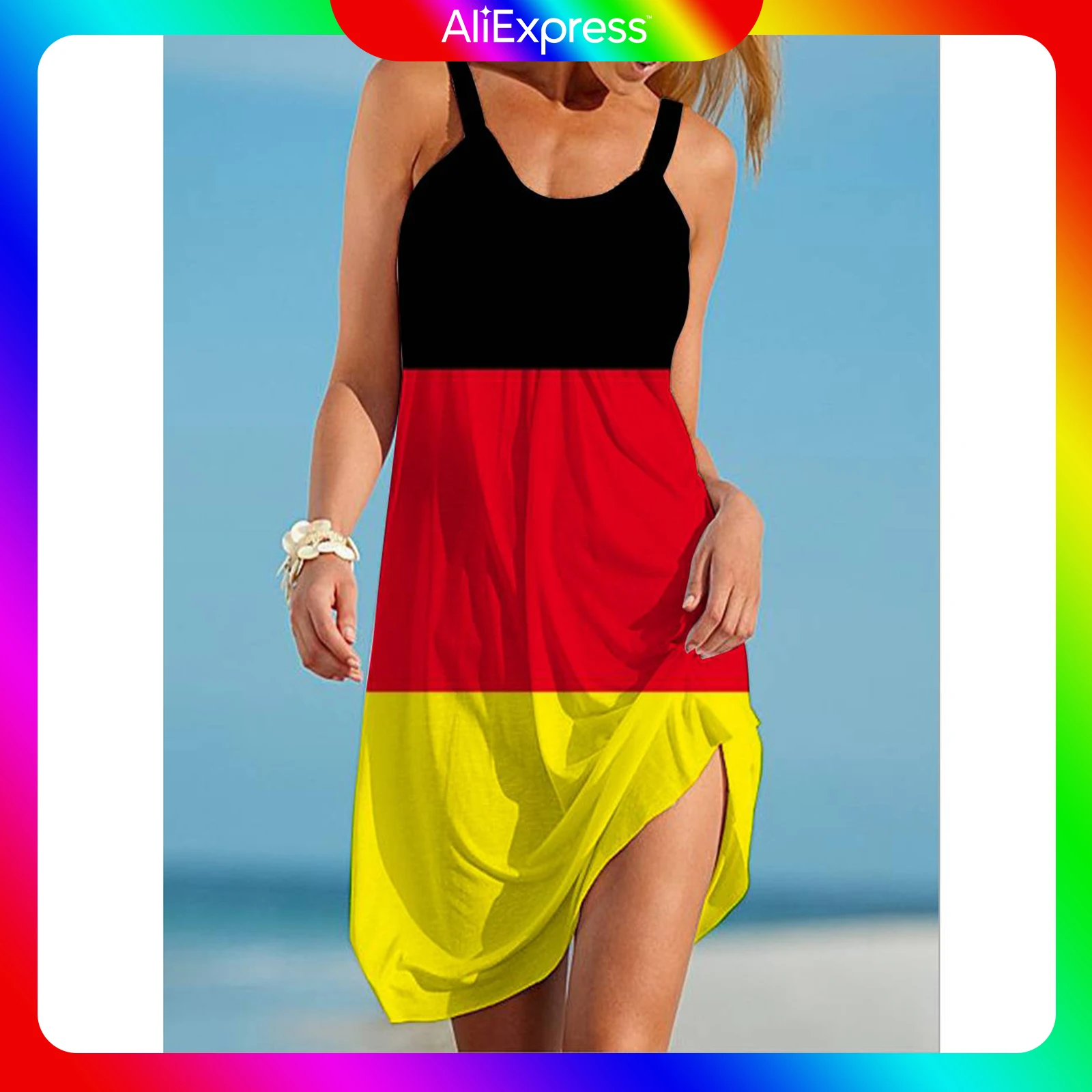 New 3D Print Midi Dress Women Summer Sexy Beach Dress Girl Camisole Streetwear National Flag Evening Party Dresses Knee
New 3D Print Midi Dress Women Summer Sexy Beach Dress Girl Camisole Streetwear National Flag Evening Party Dresses Knee