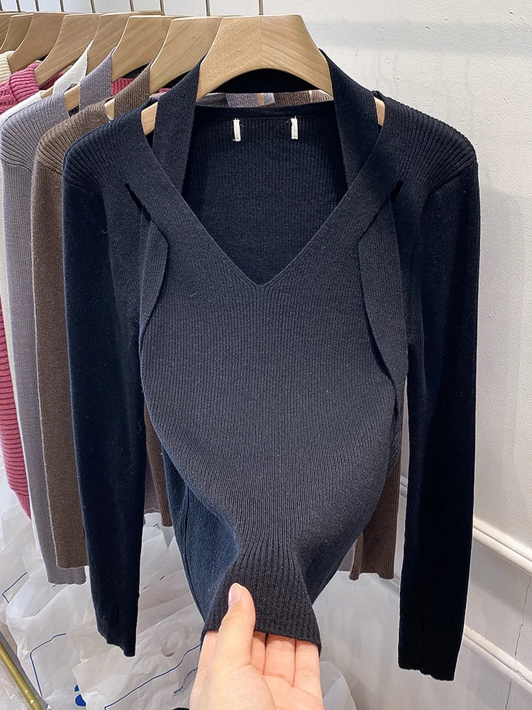Sweater Mujer 2022 Sexy Black White Slim Knitted Sweaters Female Long Sleeve Tops Pull Femme Autumn Vintage Chandails Top Women
Sweater Mujer 2022 Sexy Black White Slim Knitted Sweaters Female Long Sleeve Tops Pull Femme Autumn Vintage Chandails Top Women
