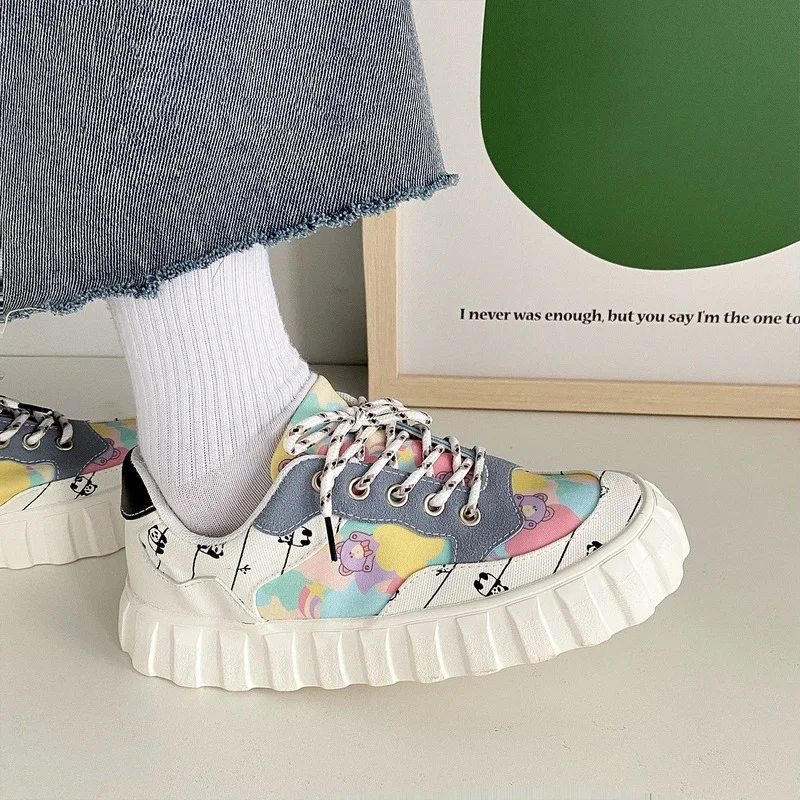 Kawaii Mix Colors Canvas Sneakers Femme Patchwork Panda Print Zapatillas Mujer Cartoon Casual Streetwear Ladies Footwear
Kawaii Mix Colors Canvas Sneakers Femme Patchwork Panda Print Zapatillas Mujer Cartoon Casual Streetwear Ladies Footwear