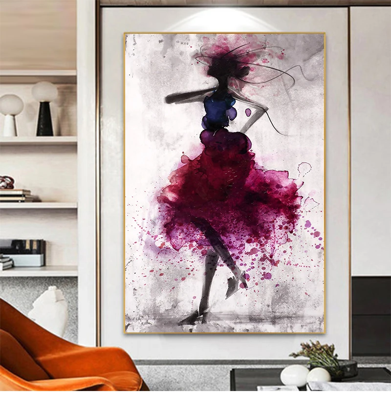 Rose Red Dress Dancing Print Canvas Painting Picture Home Wall Art Bedroom Modern Decoration Abstract Woman in Yellow Blue
Rose Red Dress Dancing Print Canvas Painting Picture Home Wall Art Bedroom Modern Decoration Abstract Woman in Yellow Blue