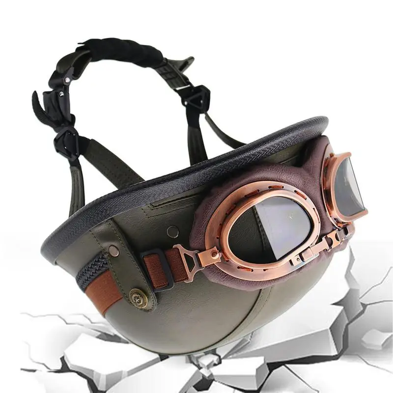 New Vintage German Style Motorcycle Open Face Helmets Cap Unisex Retro Moto Motorbike Riding Chopper Helmets With Goggles
New Vintage German Style Motorcycle Open Face Helmets Cap Unisex Retro Moto Motorbike Riding Chopper Helmets With Goggles