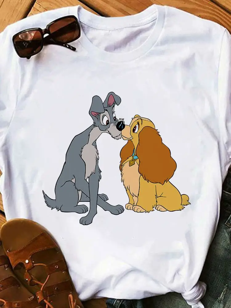 Disney Summer Lady And The Tramp Dog Print Graphic White Trendy Comfy T Shirt Casual All-Match Modern Short Sleeve T-Shirt Women
Disney Summer Lady And The Tramp Dog Print Graphic White Trendy Comfy T Shirt Casual All-Match Modern Short Sleeve T-Shirt Women