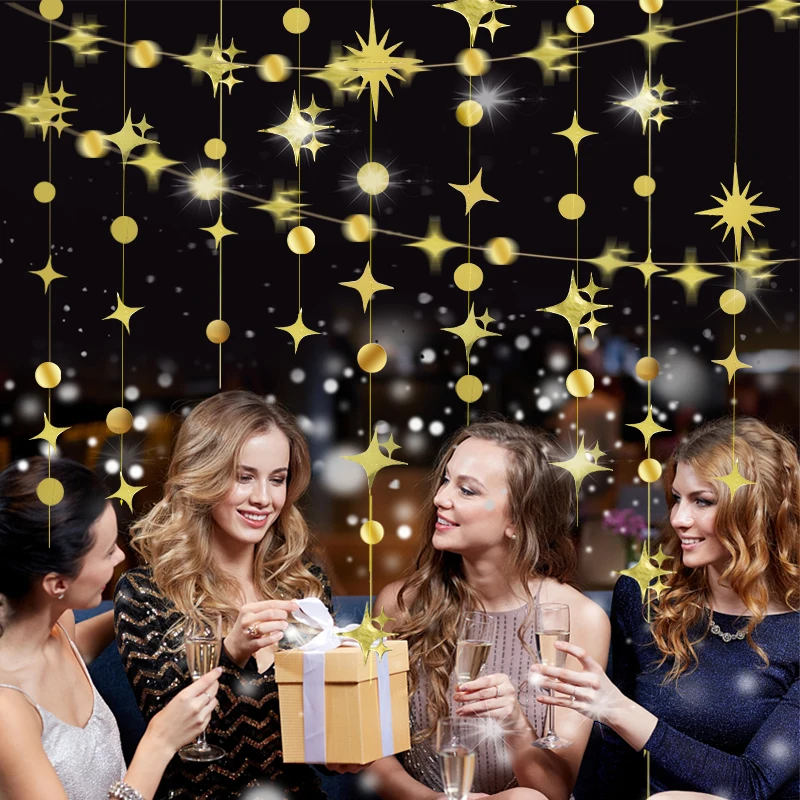 3M Laser Silver Gold Flash Paper Garland Banner Pull Flag Star Round Hanging Decoration Happy Birthday Wedding Party Supplies
3M Laser Silver Gold Flash Paper Garland Banner Pull Flag Star Round Hanging Decoration Happy Birthday Wedding Party Supplies