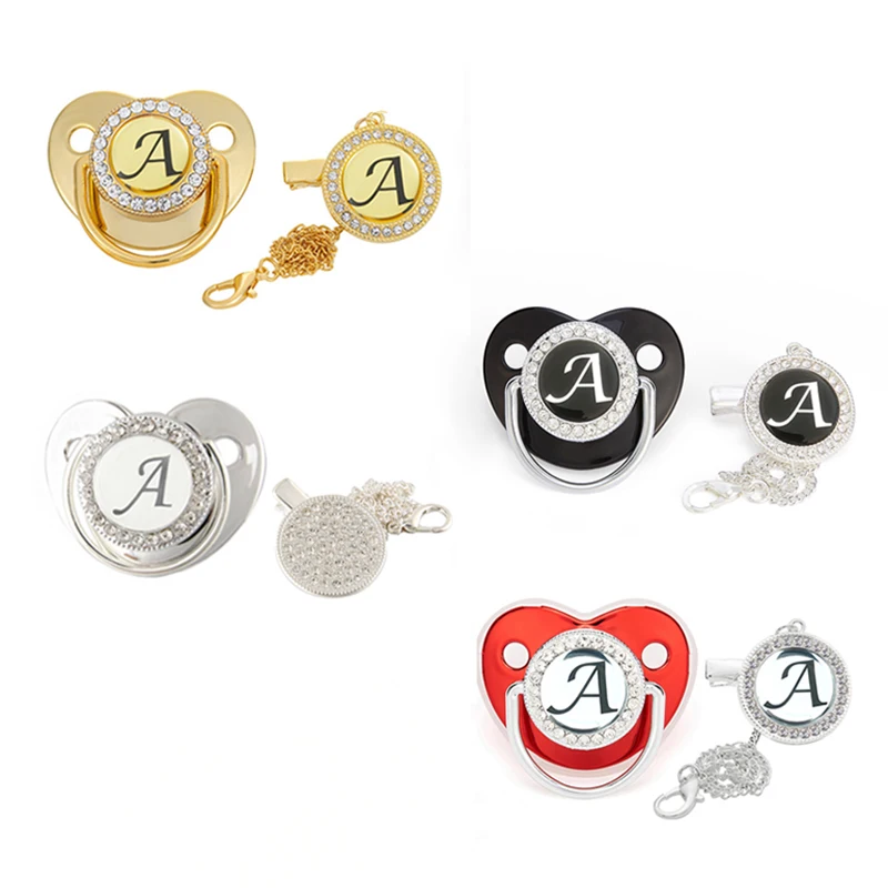 Name Initial Letter A Luxury Baby Pacifier BPA Free Silicone Letter Pacifier Clip with Chain Infant Letters Orthodontic Nipple
Name Initial Letter A Luxury Baby Pacifier BPA Free Silicone Letter Pacifier Clip with Chain Infant Letters Orthodontic Nipple