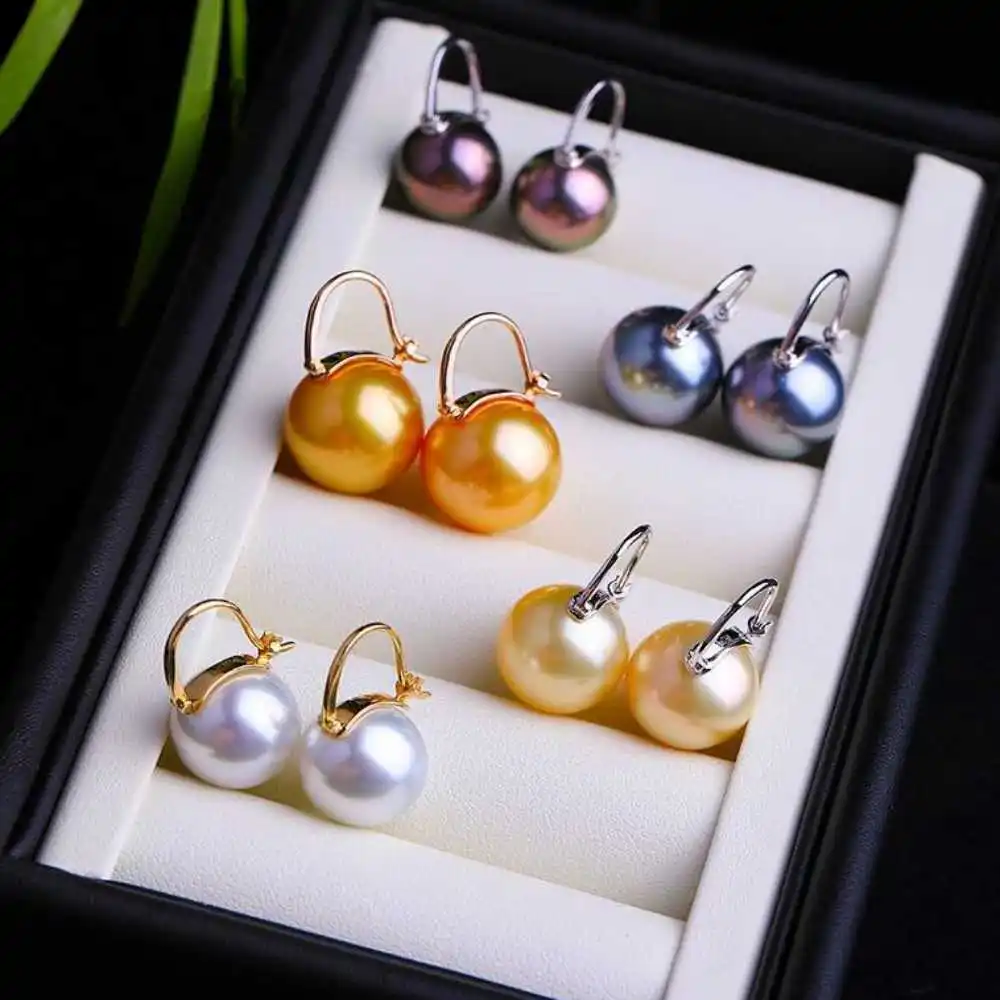 

Wholesale Melange 12MM Shell Pearls Earrings 18k Hook Hook Beautiful Mother's Day Ear stud CARNIVAL Easter Jewelry Accessories
