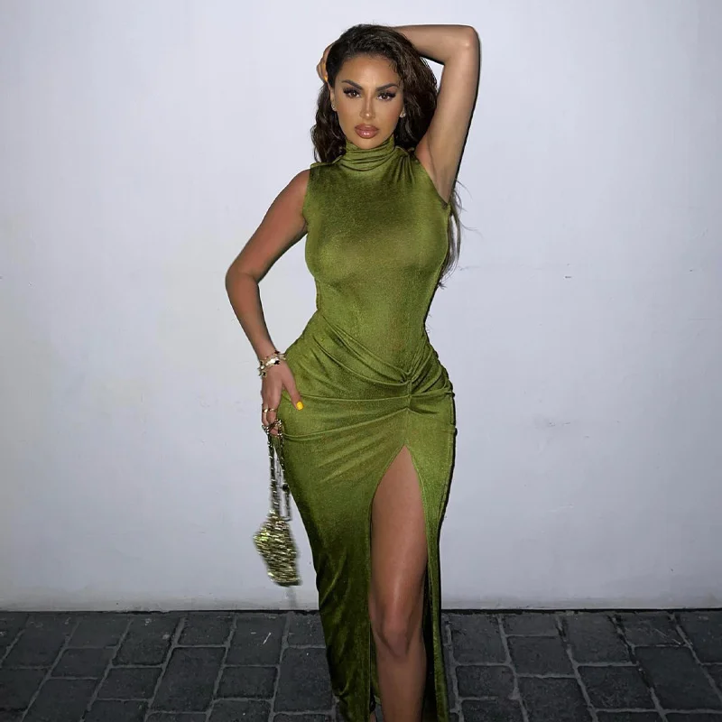 Y2k Dresses Women's Solid Color Sleeveless Turtleneck Split Skirt Sexy Slim Dress Ins Style 2022 Summer New
Y2k Dresses Women's Solid Color Sleeveless Turtleneck Split Skirt Sexy Slim Dress Ins Style 2022 Summer New