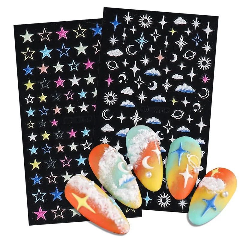 5D Stereo Relief Color Love Star Moon Nail Sticker Decal Decorations Design Nail Sticker For Nails Tips Beauty 
5D Stereo Relief Color Love Star Moon Nail Sticker Decal Decorations Design Nail Sticker For Nails Tips Beauty
