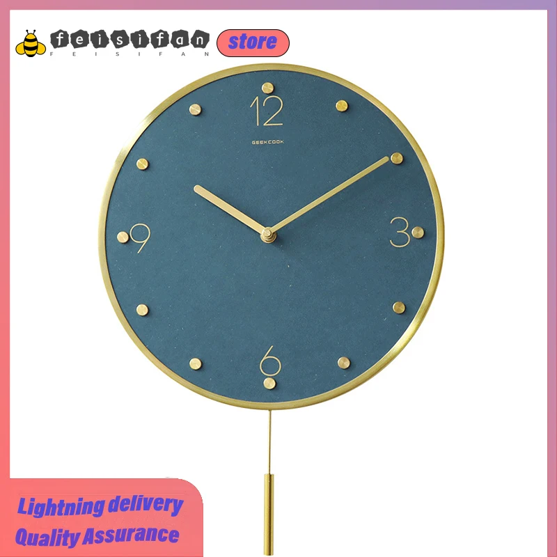 High Quality European Style Light Luxury Ins Wall Clock Round Quartz Metal Swing Specialty Clock Modern Design Room Decoration
High Quality European Style Light Luxury Ins Wall Clock Round Quartz Metal Swing Specialty Clock Modern Design Room Decoration