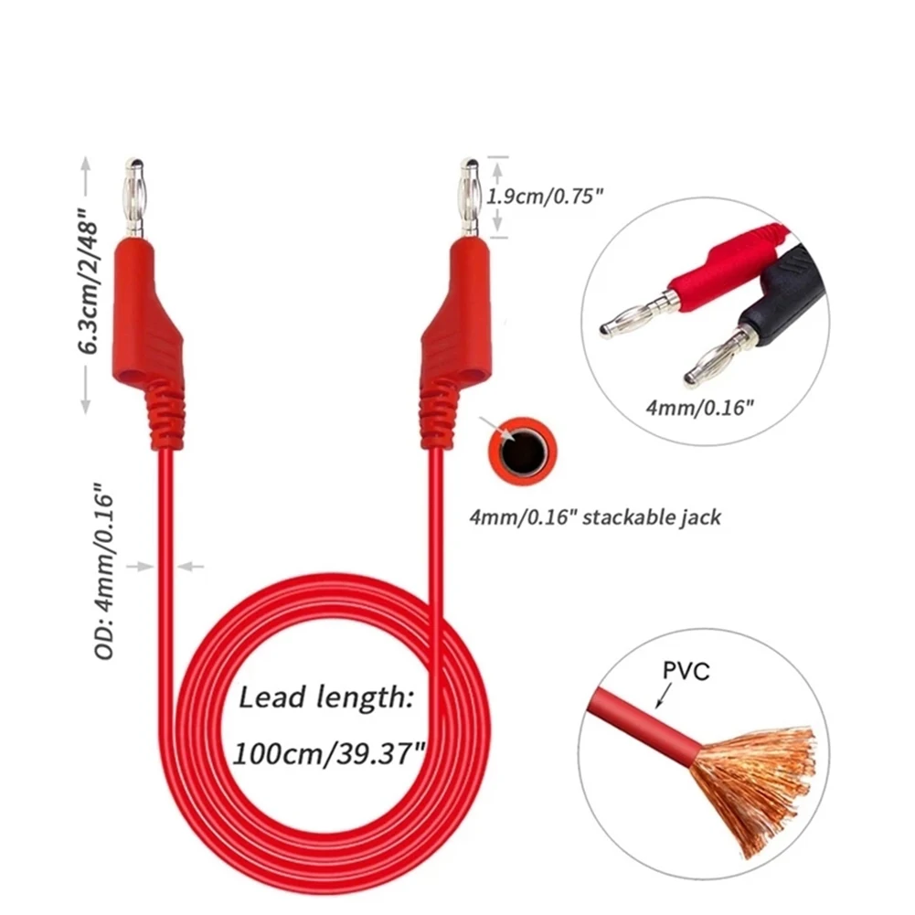 5 PCS 1000V/15A P1036 Banana Plug 1M 4mm 5colors Double-head Stacking Durable For Multimeter Test Kit
5 PCS 1000V/15A P1036 Banana Plug 1M 4mm 5colors Double-head Stacking Durable For Multimeter Test Kit
