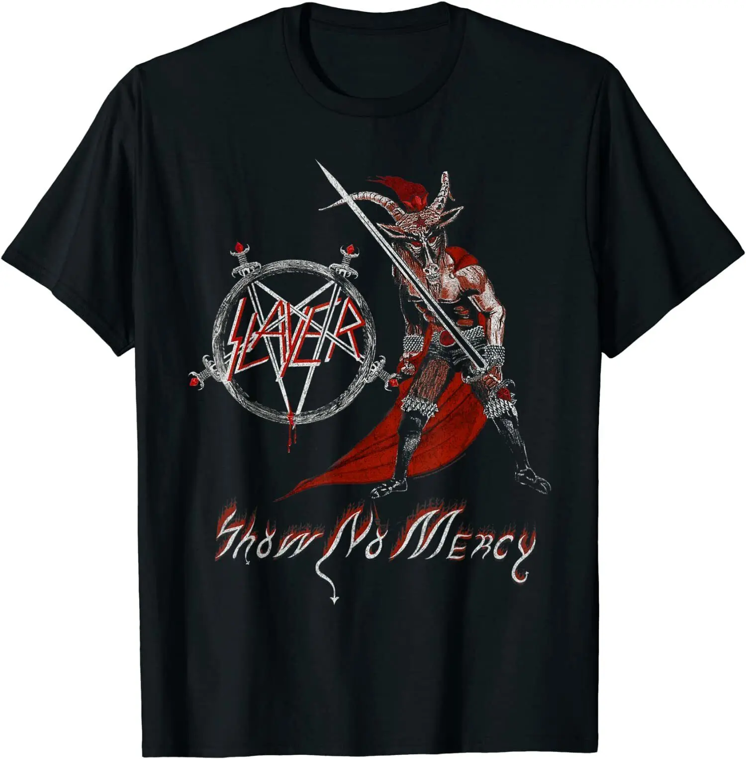 

Vintage Slayer Show No Mercy O-Neck Cotton T Shirt Men Casual Short Sleeve Tees TopsUnsiex Couple