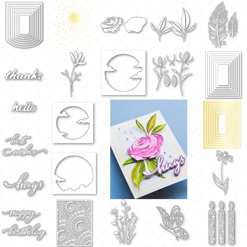 New Diy Rectangle Confetti Hot Foil Wayfarer Feather Butterfly Thistle Stems Daisy Sun Moon Birthday Wishes Floral Bud Stems Die
New Diy Rectangle Confetti Hot Foil Wayfarer Feather Butterfly Thistle Stems Daisy Sun Moon Birthday Wishes Floral Bud Stems Die
