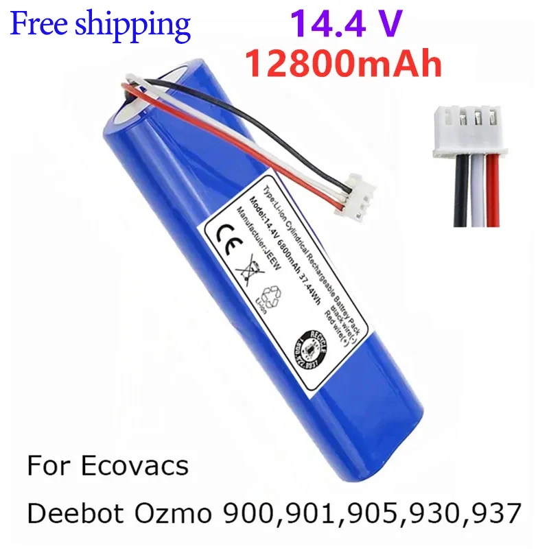 Rechargeable Battery 2023NEW Hot Selling 14.4 V 12800mAh Robotic Vacuum Battery Pack for Ecovacs Deebot Ozmo 900 901 905 930 937
Rechargeable Battery 2023NEW Hot Selling 14.4 V 12800mAh Robotic Vacuum Battery Pack for Ecovacs Deebot Ozmo 900 901 905 930 937