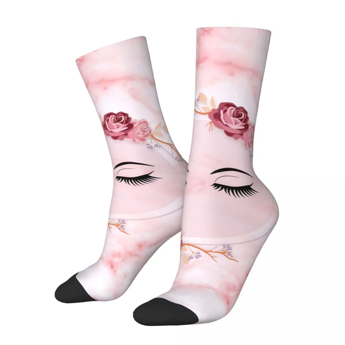 

Носки с розовыми ресницами для мужчин и женщин, смешные носки из полиэстера, весенне-осенне-зимние носки высокого качества, подарки