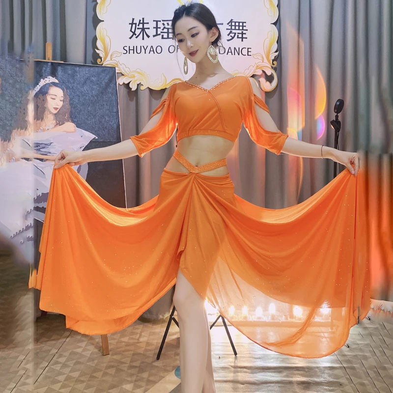 Women Belly dance training clothes new dance suit Autumn gauze hot drilling Oriental dance clothes Girls performance clothe
Women Belly dance training clothes new dance suit Autumn gauze hot drilling Oriental dance clothes Girls performance clothe