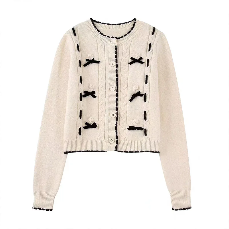 Elegant Sweater Women 2022 Autumn Fashion Bow Knit Cardigan Button Vintage Long Sleeve Female Sweaters Chic Top
Elegant Sweater Women 2022 Autumn Fashion Bow Knit Cardigan Button Vintage Long Sleeve Female Sweaters Chic Top