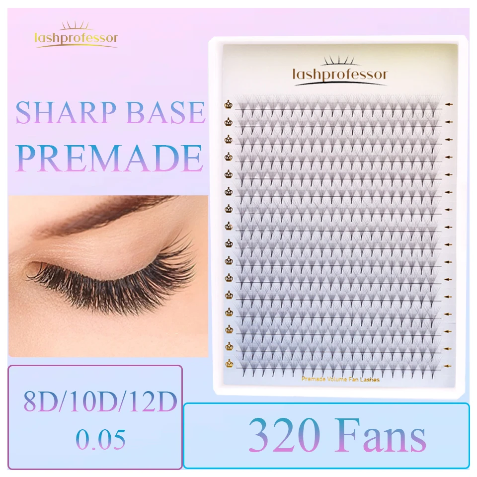 Lashprofessor Premade Volume 320 Fans 8D/10D/12D Individual Natural Pointy Slim Narrow Stem Flase Russian Lash Extension Makeup
Lashprofessor Premade Volume 320 Fans 8D/10D/12D Individual Natural Pointy Slim Narrow Stem Flase Russian Lash Extension Makeup