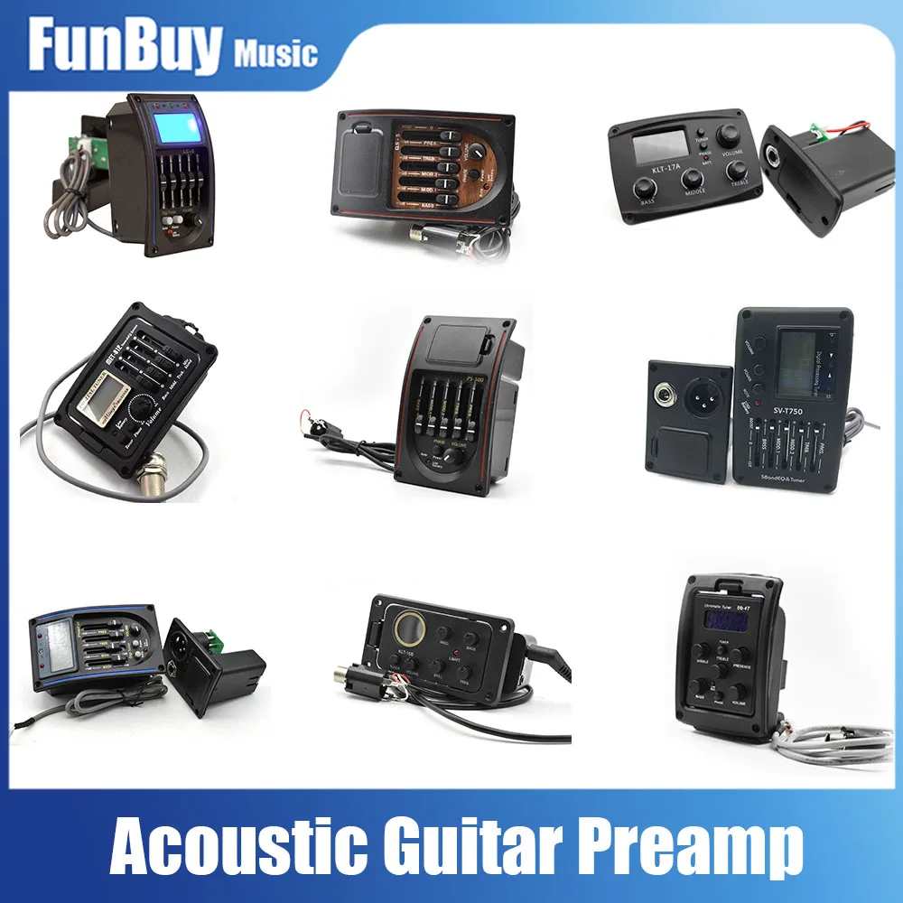 4/5Band Acoustic Guitar Preamp Folk Guitarra Piezo Pickup Equalizer Active Guitar EQ Guitar Accessories 
4/5Band Acoustic Guitar Preamp Folk Guitarra Piezo Pickup Equalizer Active Guitar EQ Guitar Accessories