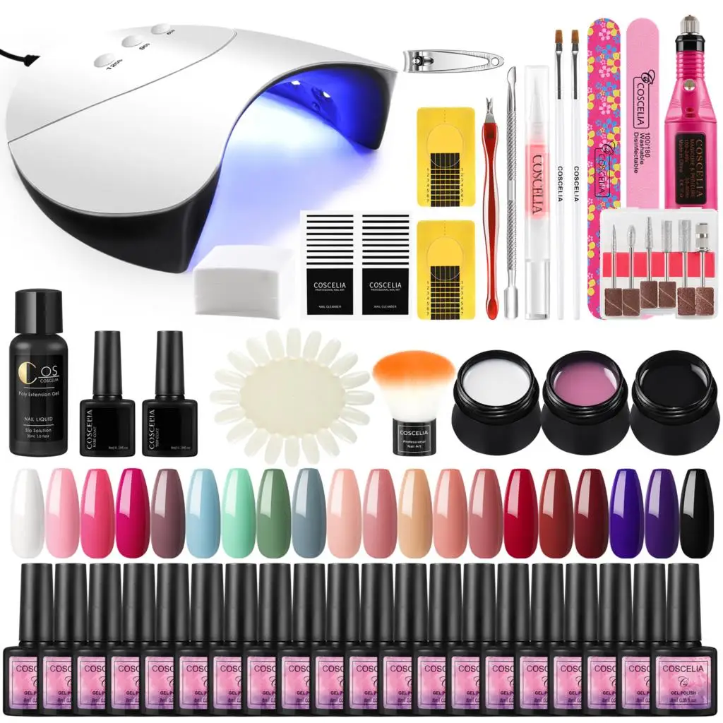 COSCELIA Gel Nail Polish Set With 36W UV LED Lamp For Nail Art Decoration Manicure Set Nail Kit Professional Set Base Top Coat
COSCELIA Gel Nail Polish Set With 36W UV LED Lamp For Nail Art Decoration Manicure Set Nail Kit Professional Set Base Top Coat