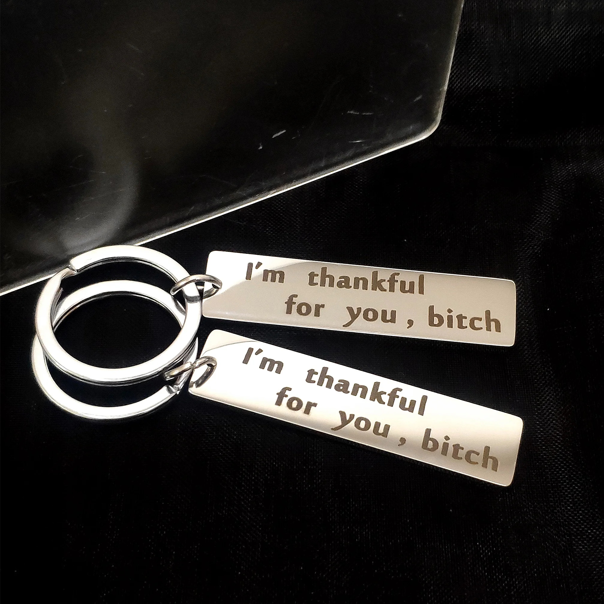 Funny Keys Holder Rectangle Pendant Keyring I'm Thankful for You Best Friend Creative Couple Gift Stainless Steel Mirror Lanyard
Funny Keys Holder Rectangle Pendant Keyring I'm Thankful for You Best Friend Creative Couple Gift Stainless Steel Mirror Lanyard