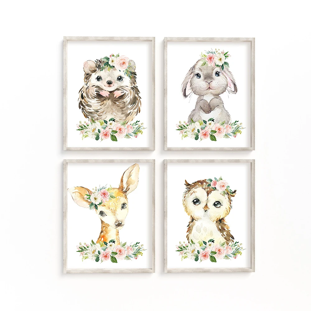 Deer Flower Poster Hedgehog Owl Rabbit Canvas Painting Animals Art Print Scandinavian Wall Picture For Living Room Home Decor
Deer Flower Poster Hedgehog Owl Rabbit Canvas Painting Animals Art Print Scandinavian Wall Picture For Living Room Home Decor