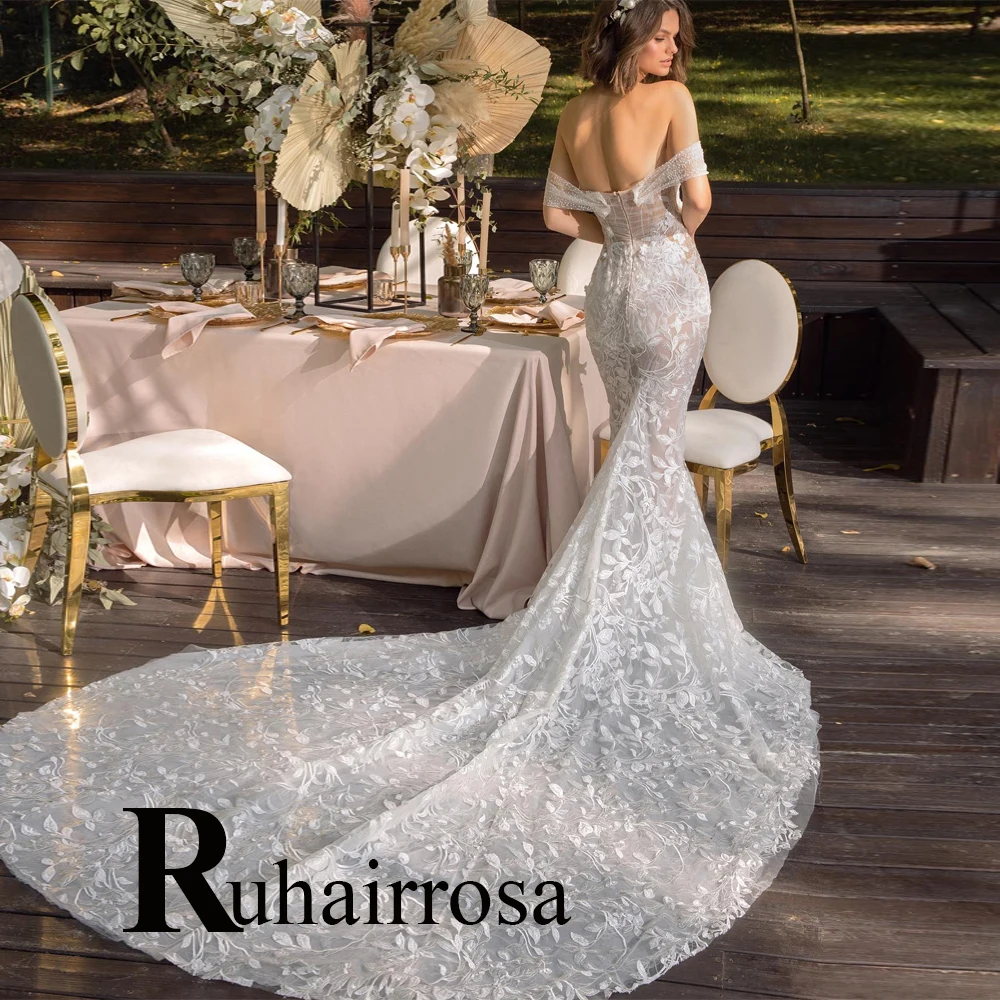 Ruhair Glamorous Off The Shoulder Wedding Dresses For Women Appliques Lace Pleat Formal Brides Personalised Vestido De Casamento
Ruhair Glamorous Off The Shoulder Wedding Dresses For Women Appliques Lace Pleat Formal Brides Personalised Vestido De Casamento