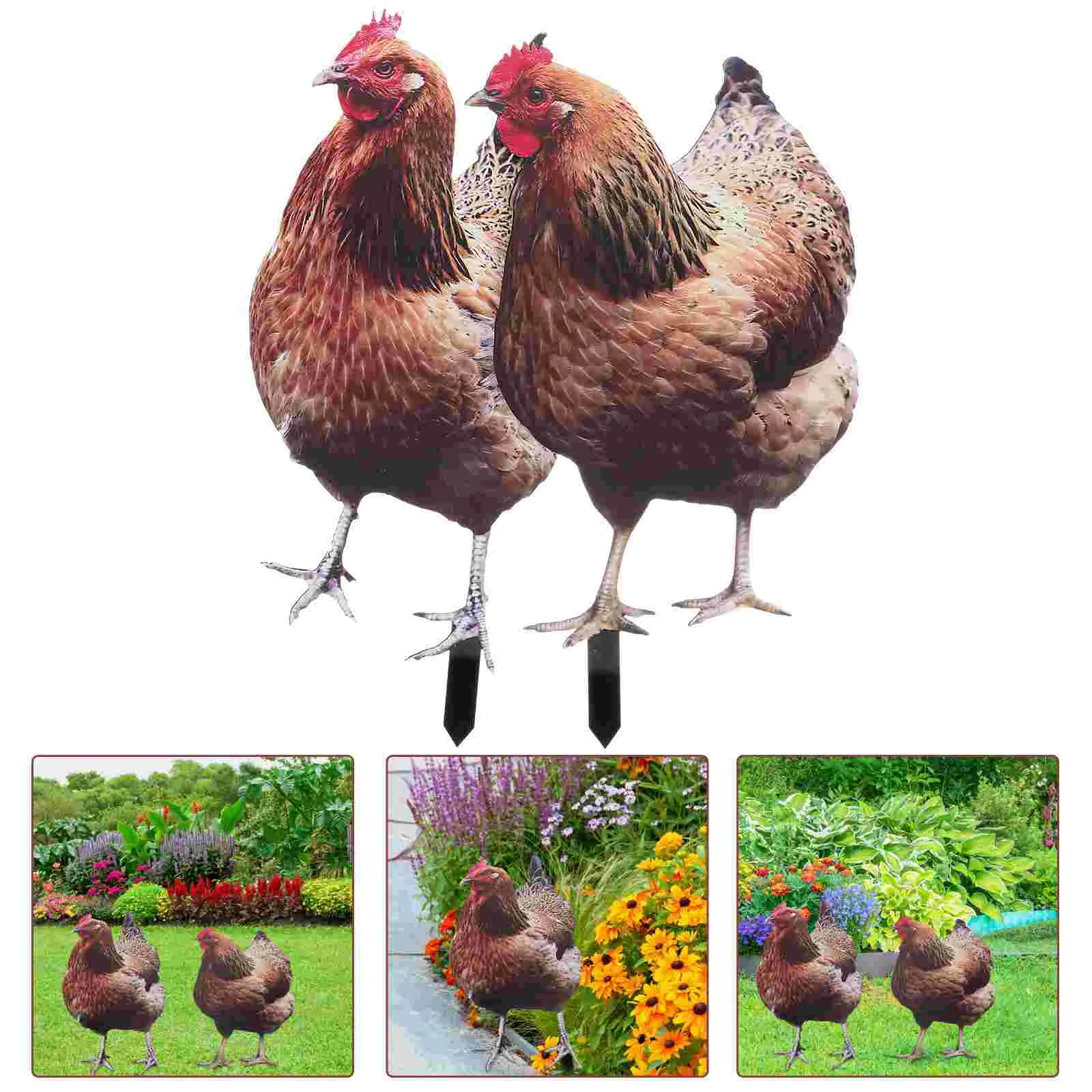 

Model Garden Accessory Chicken Yard Sign Yards Stake Decoration Adornment Ornament Animal Insert Lawn Decorative House