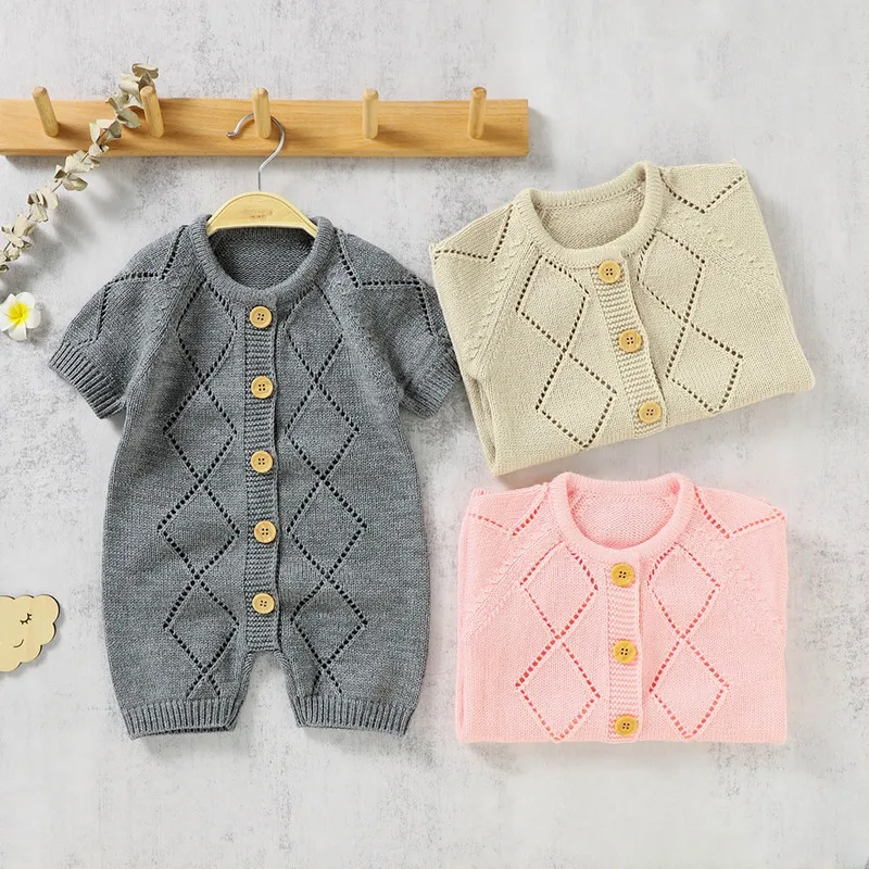 Infant Baby Unisex Casual Romper Autumn 2022 Short Sleeve Solid Color Round Neck Hollow-Out Knitted Jumpsuits
Infant Baby Unisex Casual Romper Autumn 2022 Short Sleeve Solid Color Round Neck Hollow-Out Knitted Jumpsuits