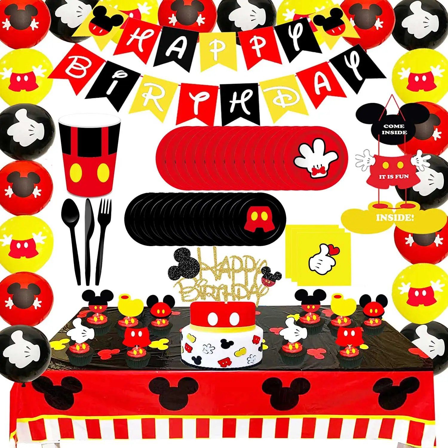 Mickey Mouse Birthday Supplies Disposable Plate Balloon for Kids Birthday Party For Newborn Cup Cake Toppers Kids Dinner Set
Mickey Mouse Birthday Supplies Disposable Plate Balloon for Kids Birthday Party For Newborn Cup Cake Toppers Kids Dinner Set