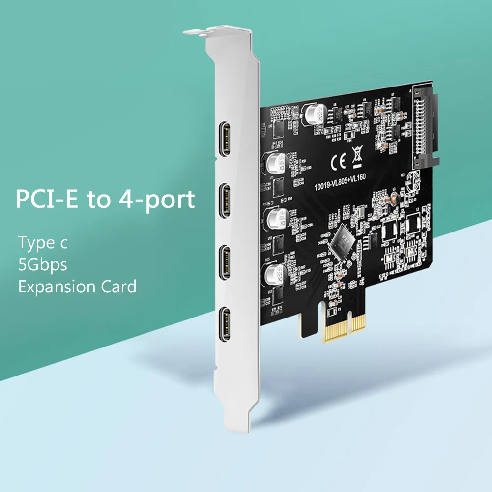 

Maiwo Kc019 7 Port Pcie To Type-c Usb 3.1 Expansion Card 5gbps High Speed With Pci Express X4/x8/x16 15pin Sata Docking Station