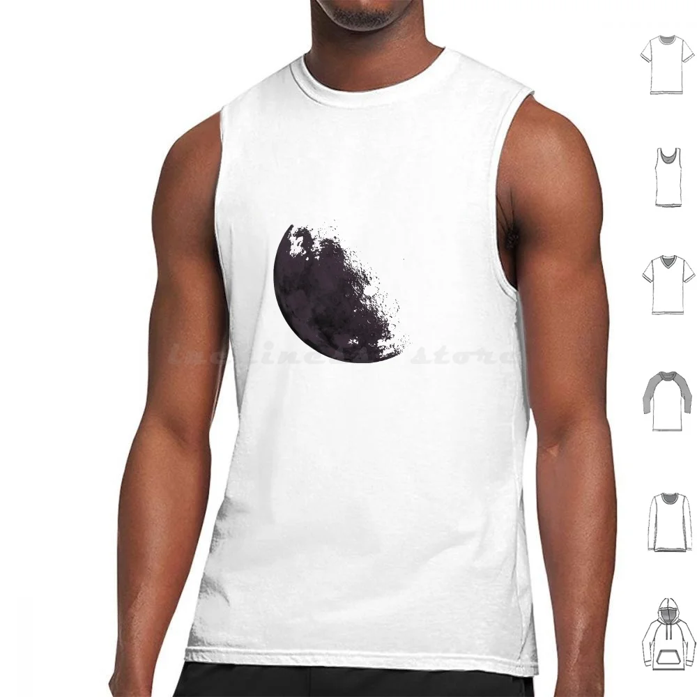 

Moon White Tank Tops Print Cotton Space Geek Nerd Moon Sci Science Scifi Astronomy