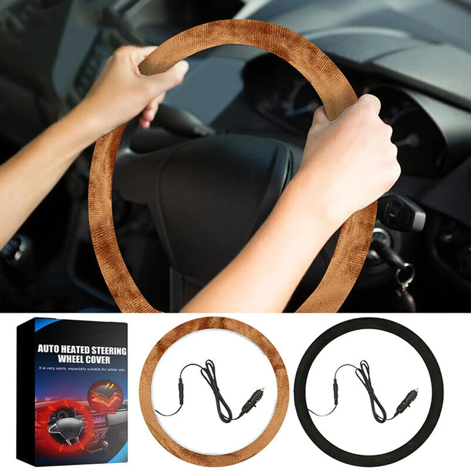 38cm Car Heated Steering Wheel Cover Winter Hand Warmer Universal Heater Auto Steering Wheel Protector Cover
38cm Car Heated Steering Wheel Cover Winter Hand Warmer Universal Heater Auto Steering Wheel Protector Cover